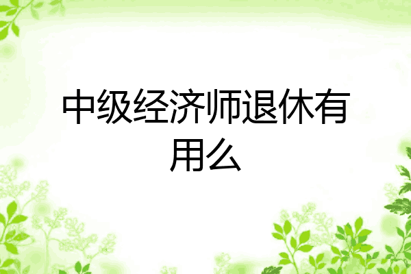 中级经济师退休有用么