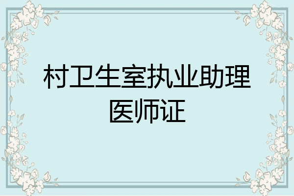 村卫生室执业助理医师证