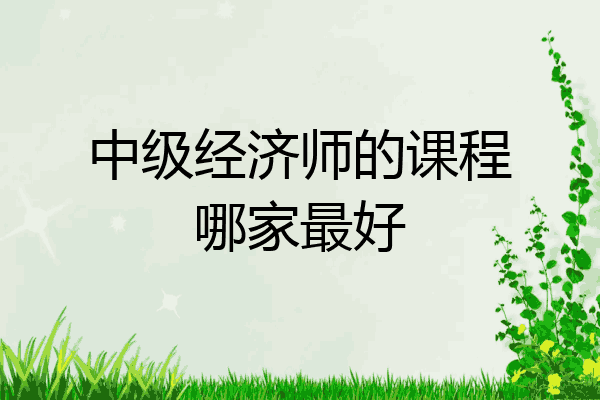 中级经济师的课程哪家最好