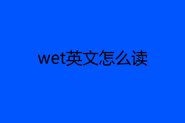 wet英文怎么读