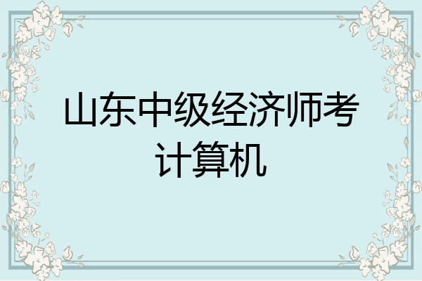 山东中级经济师考计算机