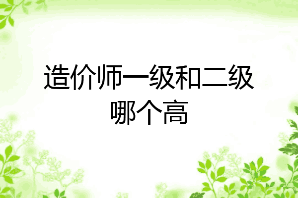 造价师一级和二级哪个高