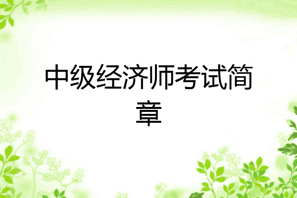 中级经济师考试简章