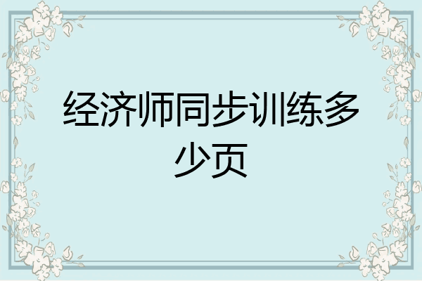 经济师同步训练多少页
