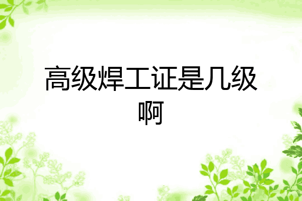 高级焊工证是几级啊
