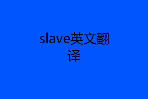 slave英文翻译