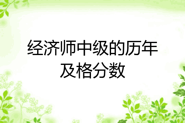 经济师中级的历年及格分数