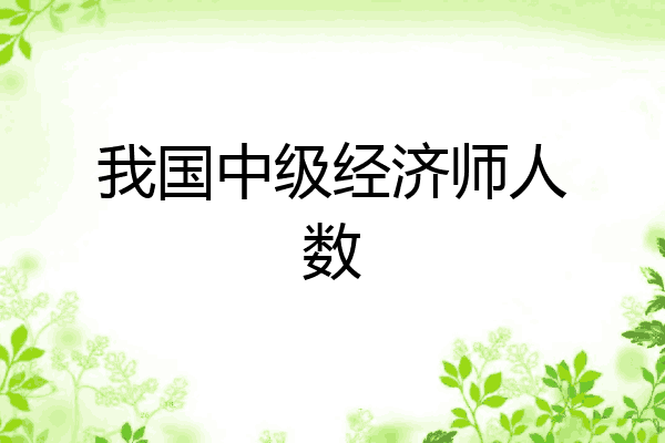 我国中级经济师人数