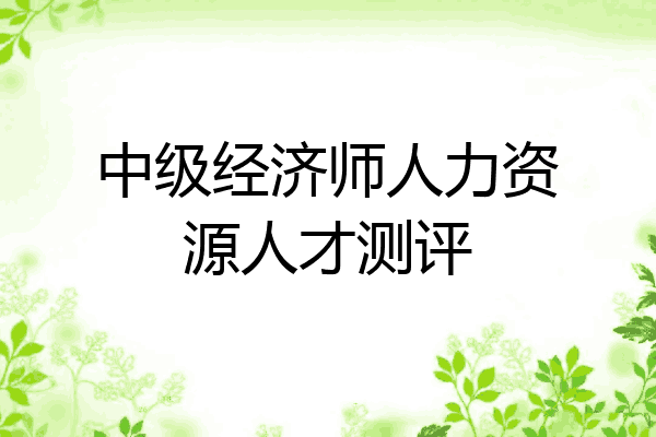 中级经济师人力资源人才测评