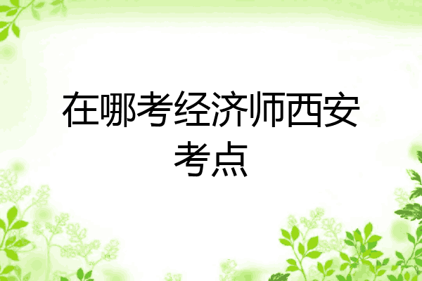 在哪考经济师西安考点