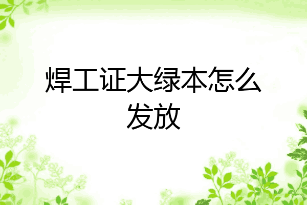 焊工证大绿本怎么发放