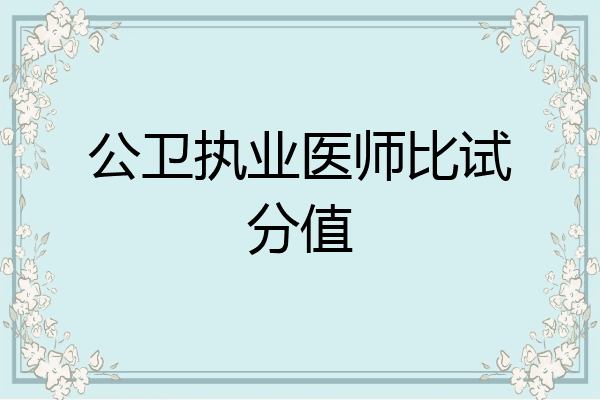 公卫执业医师比试分值