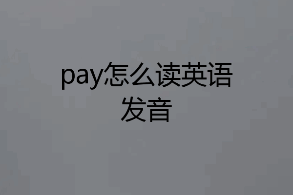 pay怎么读英语发音