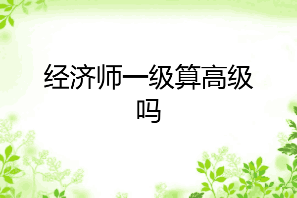 经济师一级算高级吗