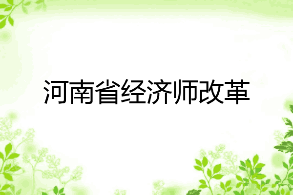 河南省经济师改革
