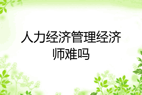 人力经济管理经济师难吗