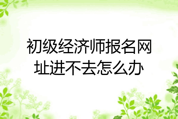 初级经济师报名网址进不去怎么办