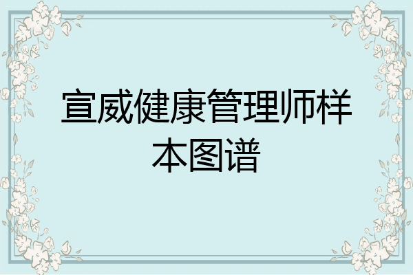 宣威健康管理师样本图谱