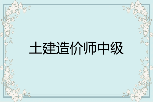土建造价师中级