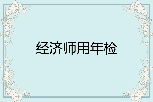 经济师用年检