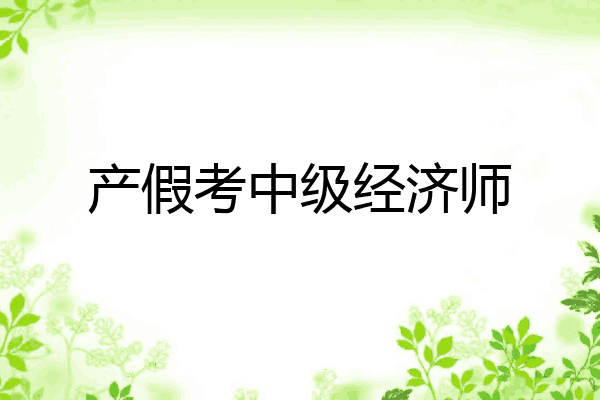 产假考中级经济师