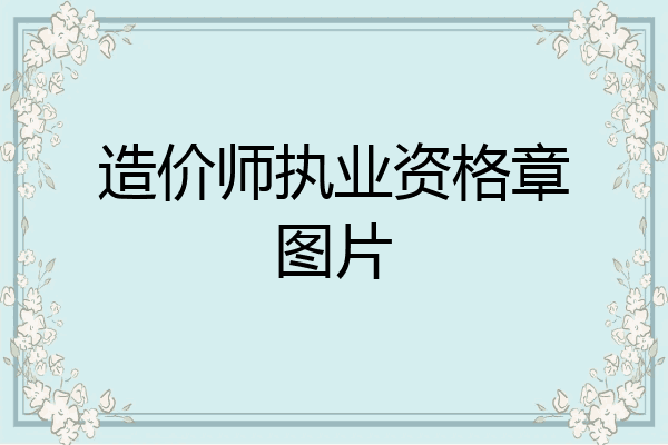 造价师执业资格章图片