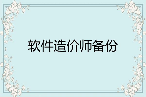 软件造价师备份