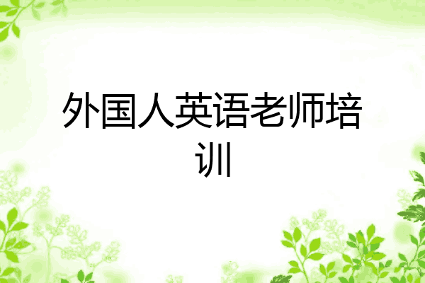 外国人英语老师培训