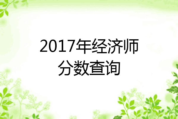 2017年经济师分数查询