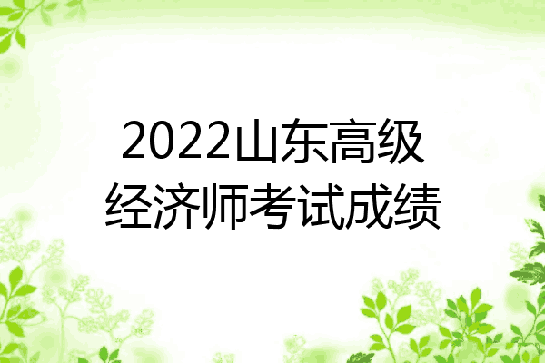 2022山东高级经济师考试成绩