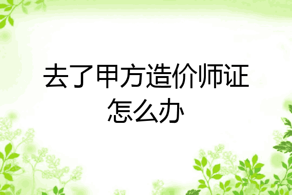 去了甲方造价师证怎么办