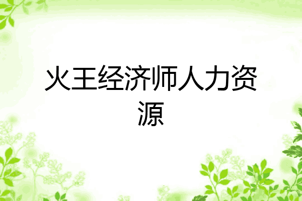 火王经济师人力资源