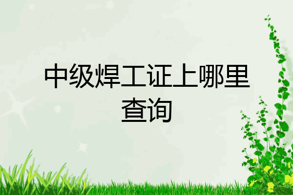 中级焊工证上哪里查询