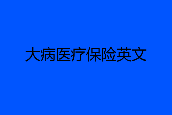 大病医疗保险英文