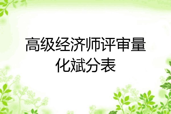 高级经济师评审量化斌分表
