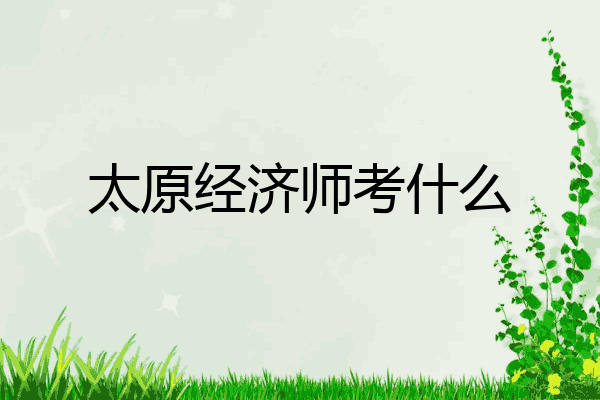 太原经济师考什么