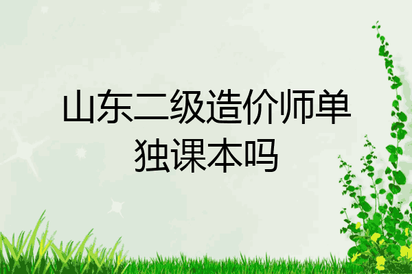 山东二级造价师单独课本吗