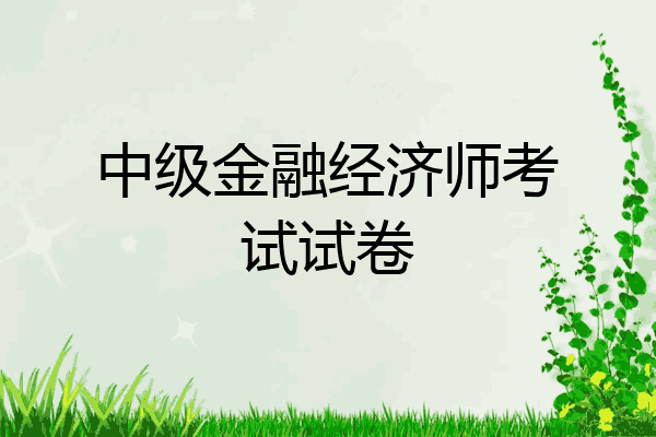 中级金融经济师考试试卷