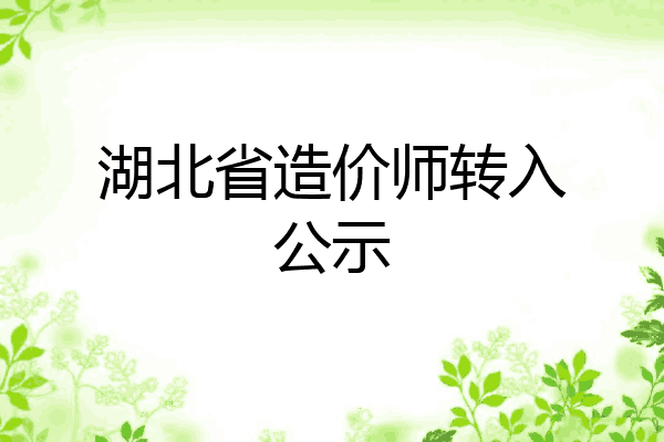 湖北省造价师转入公示