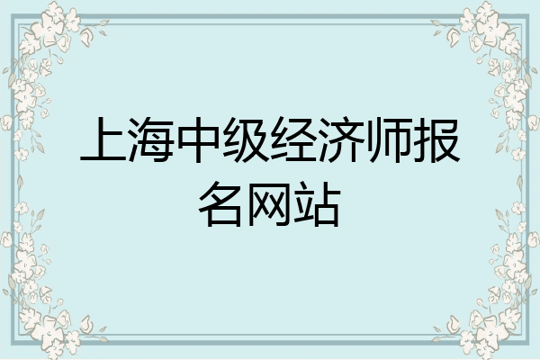 上海中级经济师报名网站
