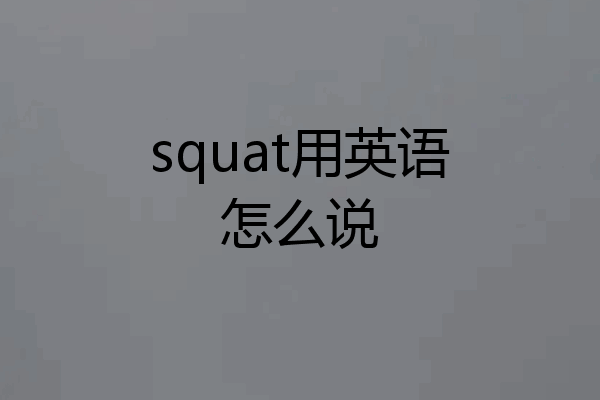 squat用英语怎么说