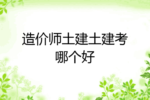 造价师土建土建考哪个好