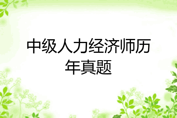 中级人力经济师历年真题