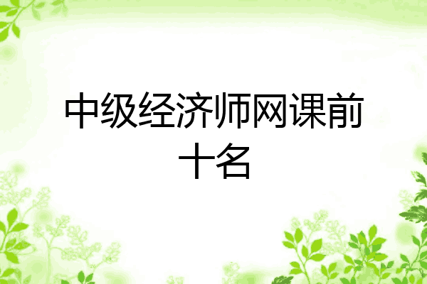 中级经济师网课前十名