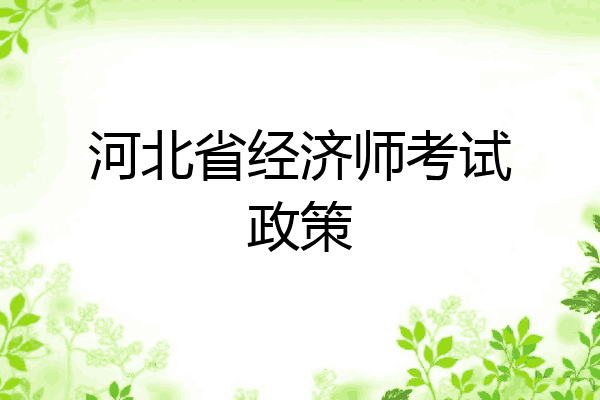 河北省经济师考试政策