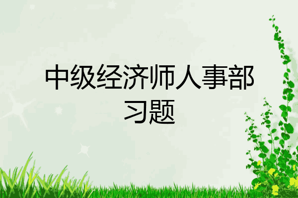 中级经济师人事部习题