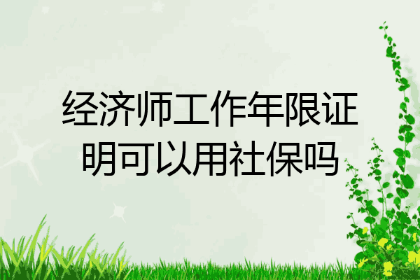 经济师工作年限证明可以用社保吗