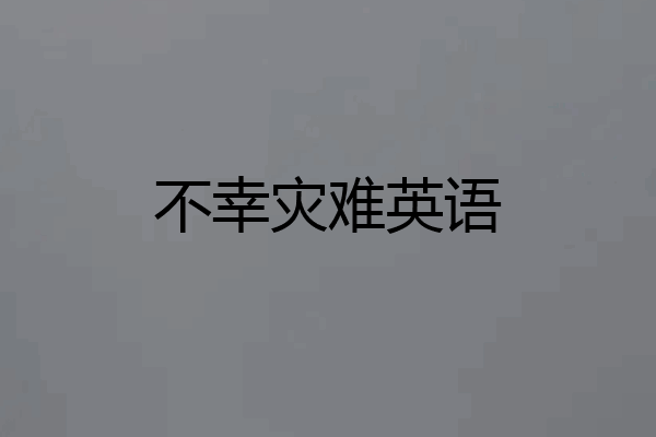 不幸灾难英语