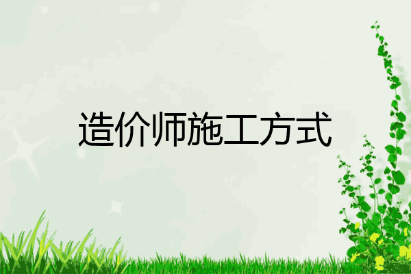 造价师施工方式