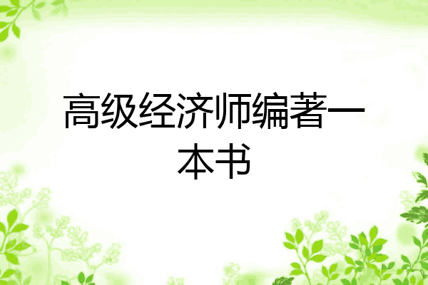 高级经济师编著一本书
